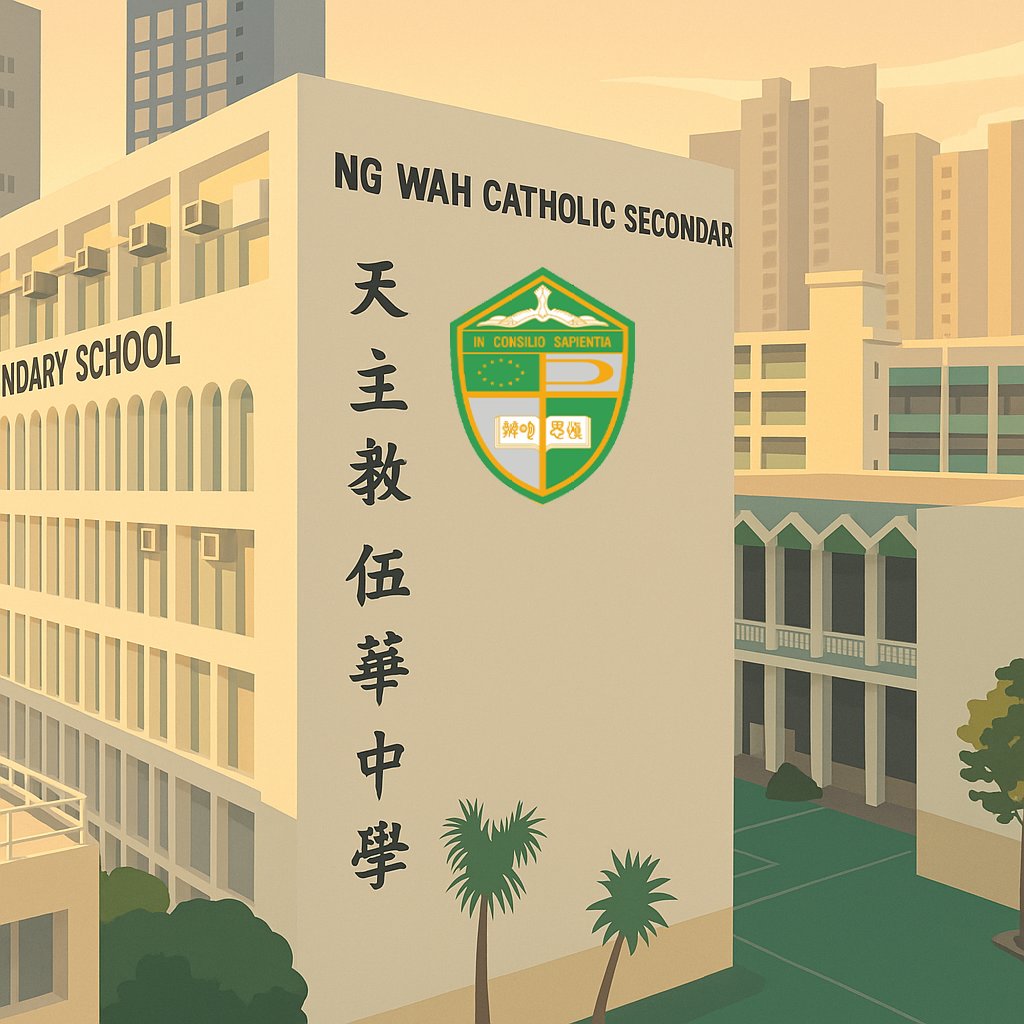 伍華中學校園插畫